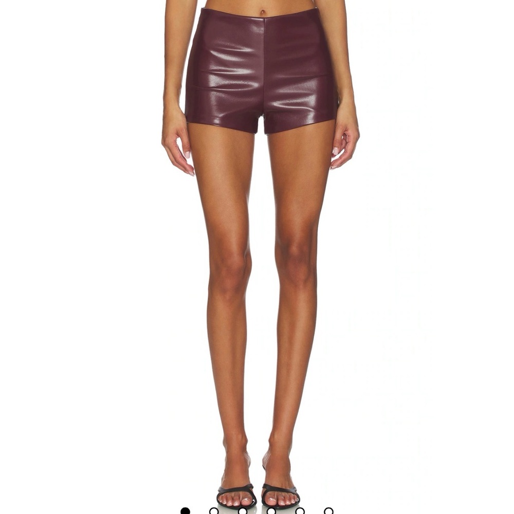 Emma Shorts Burgundy Leather Shorts